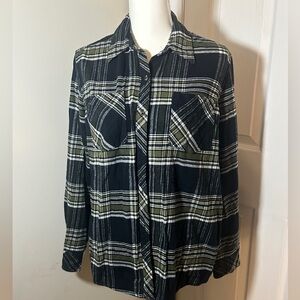 Natural Reflections Button Down Flannel Top.
